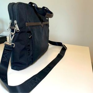TUMI black nylon satchel slim portfolio bag